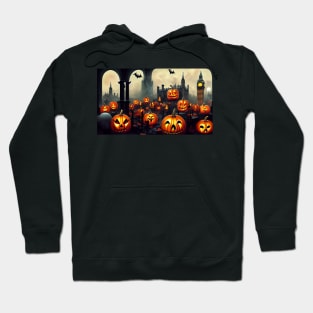 A Group of Pumpkins in a Field at Sunset Hoodie